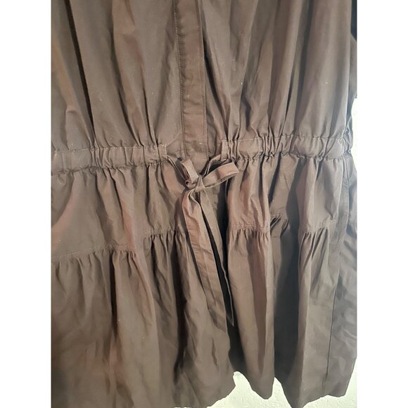 NWT Free Assembly Cotton Plus Size Brown Puffy Sleeved Tiered Midi Dress - Picture 9 of 14